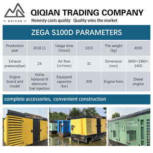 Compresor de Aire de <span class=keywords><strong>Segunda</strong></span> <span class=keywords><strong>Mano</strong></span> KY S100D Usado, Bajo Número de Horas, Alto Rendimiento, Económico, ZEGA - Product Image 3
