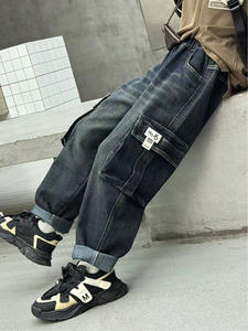 Pantalon de travail en denim à jambe large pour garçon - Product Image 3