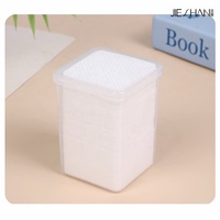 Tampons dissolvants pour ongles en non-tissé composite à mailles carrées arrondies, 3 couches, 200 pièces, boîte PP, lingettes sans peluches pour salon de manucure