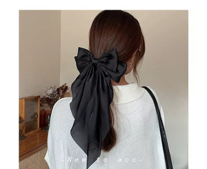 Handmade Satin Large Retro Long Ribbon Bow Hairpin Multicolor Triangle Towel <strong>Burgundy</strong> Spring Clip <strong>Hair</strong> <strong>Accessories</strong> - Product Image 5