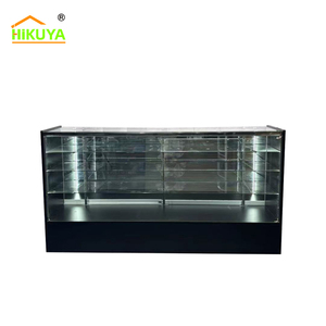 Mostrador de Venta al por Mayor HiKUYA, Personalizado, con Vitrina de Vidrio, Estantes de Vidrio, Paneles de Melamina y Puertas Corredizas - Product Image 3