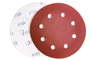 8 furos vermelho gancho e laço lixar polidor discos 1mm óxido de alumínio dureza média customizável OEM suporte - Product Image 2