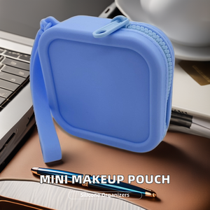 Mini <span class=keywords><strong>Borsa</strong></span> in Silicone per Trucchi con Coperchio Antipolvere, Piccola <span class=keywords><strong>Borsa</strong></span> Portamonete, <span class=keywords><strong>Organizer</strong></span> da Viaggio per Cosmetici e Articoli da Toilette - Product Image 6
