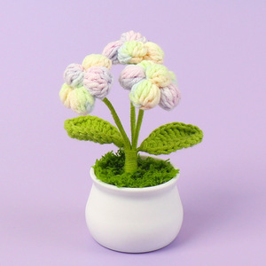 Tissé à la main couleur laine trois fleurs décoration de table anniversaire cadeau d'anniversaire Uionen 1485 - Product Image 1