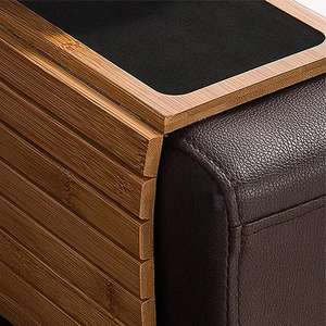 Plateau d'<span class=keywords><strong>accoudoir</strong></span> de canapé en bambou avec support de téléphone, table d'appoint à clipser pour boissons, plateau d'<span class=keywords><strong>accoudoir</strong></span> peu encombrant pour accoudoirs de canapé larges - Product Image 2
