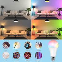 Ampoule LED RGB avec télécommande 220V 5W Culot E27 E26 A60 16 couleurs au choix pour la maison, les fêtes et la chambre