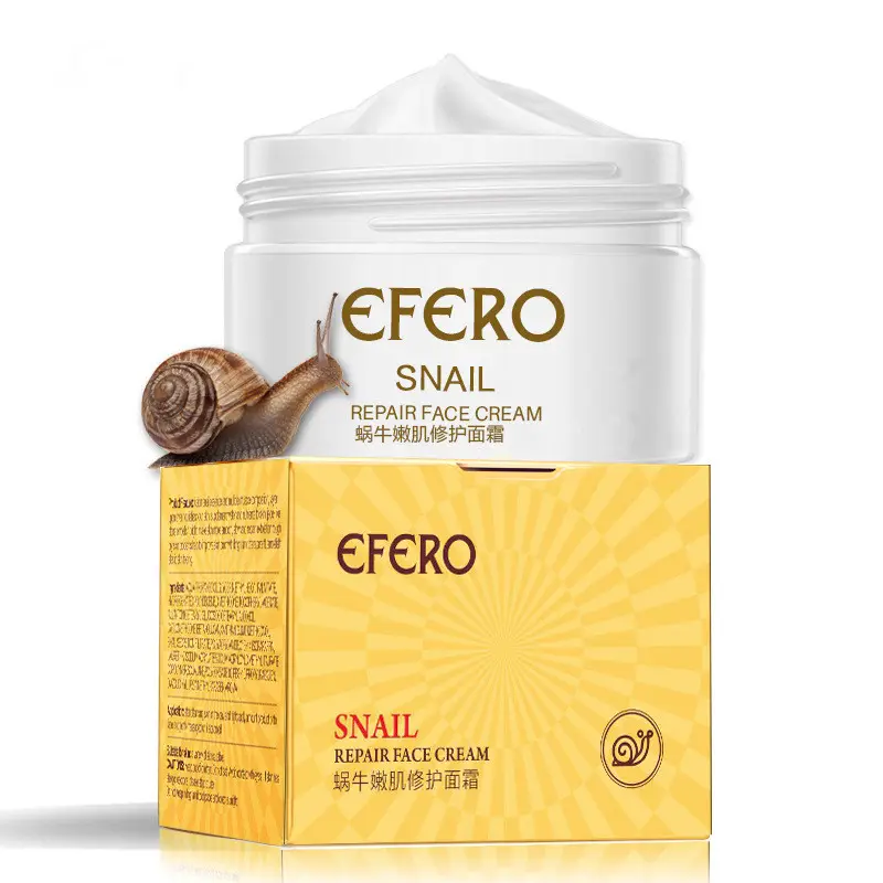 Efero Bio Visage Crème Hydratante Rétrécissant Les Pores Éclaircissant La Peau Crème D'escargot