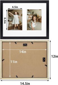 Marco de <span class=keywords><strong>collage</strong></span> de madera de vidrio templado negro 11x14 con marco de fotos de lona de alfombrilla blanca para pantalla de inicio tamaño 8x10 - Product Image 3