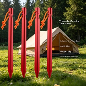 Yachuangxin Aluminum Alloy <b>Tent</b> Pegs Triangular Outdoor Camping <b>Tents</b> Stake with Reflective Rope All Seasons Use - Product Image 5