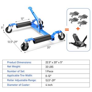 Elevador de patines de gato de Neumático Hidráulico de posicionamiento de vehículos pesados de fábrica con Pedal de trinquete 1250lbs - Product Image 5