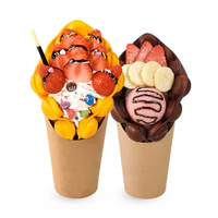 Emballage de crêpes jetables, logo personnalisé, qualité alimentaire biodégradable, crème glacée, œuf, gaufre, porte-papier, cône en papier