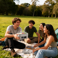 Selbsterhitzende 1L Edelstahl-Lunchbox Kabellos Elektrisch Wiederaufladbar mit Timer für Lehrer Schule Campus Warme Mahlzeit