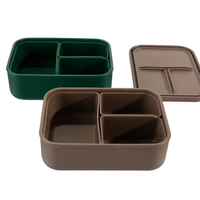 Produits certifiés pour bébés Boîte à lunch rectangulaire en silicone sans Bpa, ensemble d'assiettes en silicone pour bébé