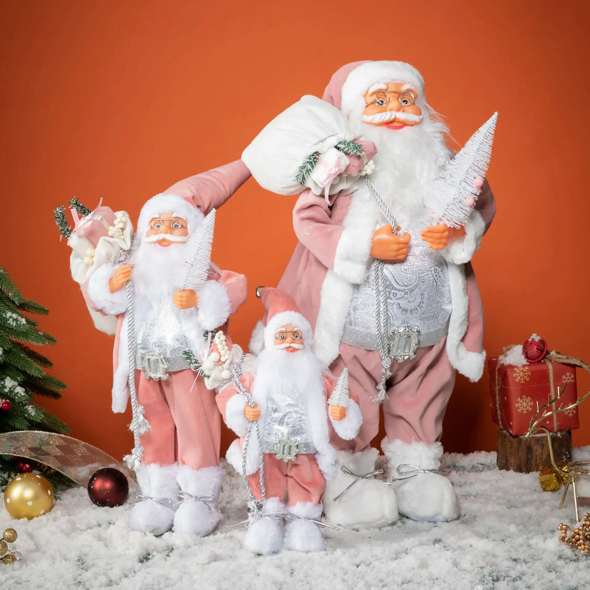 Selamat Tahun Baru Selamat Natal Ornamen DIY Hadiah Natal Dekorasi Boneka Santa Claus Gantung Pohon Manusia Salju Liontin Boneka