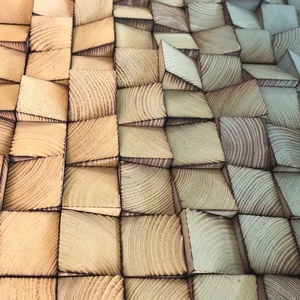 Büyük geometrik mozaik ahşap oyma duvar dekor ahşap sanat parçası heykel yapıt rustik ahşap mozaik boyama duvar sanatı asılı - Product Image 2