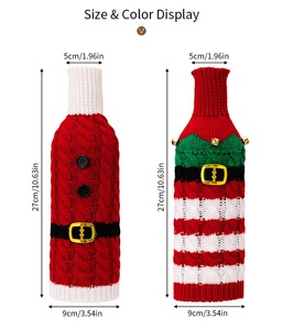 Pull tricoté de couverture de bouteille de vin de Noël Père Noël Elf Design Décorations de vin de vacances pour le <span class=keywords><strong>restaurant</strong></span> de fête de Noël - Product Image 4
