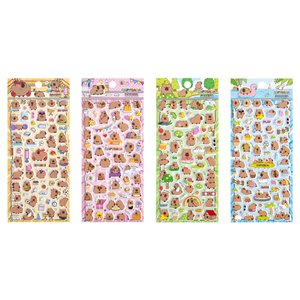 SHANLE Cute Cartoon Animal Capybara Daily Life Foam Fun <b>Bubble</b> Kawaii Deco Gift Kids Child Puffy <b>Sticker</b> Silk Screen Printed - Product Image 1