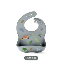 Ensemble d'assiettes en silicone sans BPA au design animalier moderne et personnalisé, bavoir à ventouse durable, style dessin animé, étanche pour l'alimentation des bébés