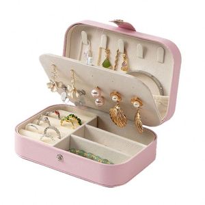 Estuche de Lujo Portátil Rectangular para Pendientes, Caja Organizadora de Joyas de Cuero PU para Viaje - Product Image 2