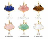 Pendentif Nuage Plaqué Or 18K en Gros avec Pierre Précieuse pour la Fabrication de Bijoux