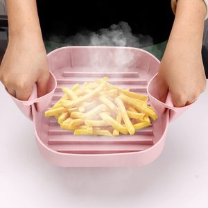 8.1 Inch Square Reusable <b>Air</b> <b>Fryer</b> <b>Silicone</b> Pot <b>Basket</b> Food Safe Reusable Liners With <b>air</b> Circulation <b>for</b> <b>Air</b> <b>Fryer</b> - Product Image 4