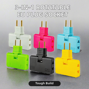 3-in-1 mỏng không dây EU cắm Adapter với 3 cửa hàng 180 độ xoay 10A đánh giá du lịch công nghiệp sử dụng ABS - Product Image 2