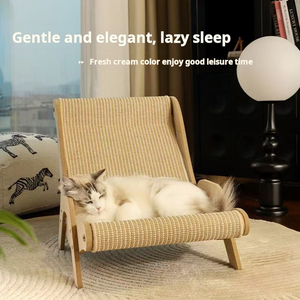 Chaise tout-en-un pour <span class=keywords><strong>chat</strong></span> en sisal résistant à l'usure et aux griffes, avec griffoir intégré et nid douillet, couleur caramel - Product Image 3