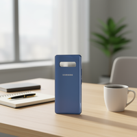 Pour S10 Plus G975F PC Étui de téléphone portable antichoc de couleur unie sans support - Bleu