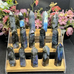 Wholesale Gemstone Wands Natural Crystal Quartz Point Crystal Tower Labradorite Points For Healing
