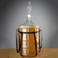 Carboy en verre de 1 gallon, 3 gallons, 5 gallons, 6 Gal, pour brassage et fabrication du vin à domicile, carafe de fermentation du vin en verre, vente en gros