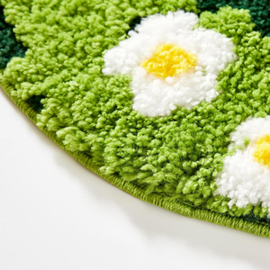 Cute Green Floral <strong>Bath</strong> <strong>Mat</strong> Non Slip Washable Modern Chic Boho Aesthetic Trendy <strong>Funky</strong> Microfiber Shaggy Tufted Grass Rugs - Product Image 5