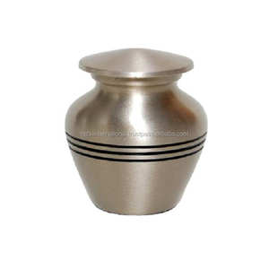 Blue Color Sticker Printed Human Ashes for Funeral Metal Classic <b>Keepsake</b> Urns Indoor Decorative Urn - Product Image 6