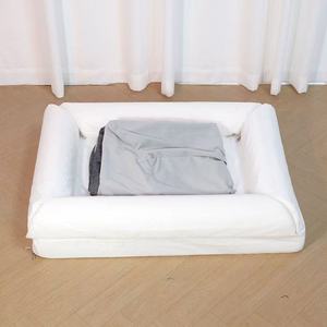 Lit pour chien rond classique moderne en lin naturel, toutes saisons, <span class=keywords><strong>housse</strong></span> amovible lavable, plusieurs tailles, chiens de petite/moyenne/grande taille - Product Image 3
