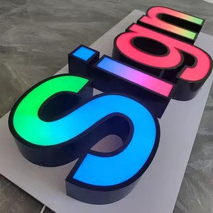 Insegna Luminosa con Effetto Dinamico in Acciaio Inox Resistente alle Intemperie Logo Personalizzato Lettere RGB per Esterni - Product Image 4
