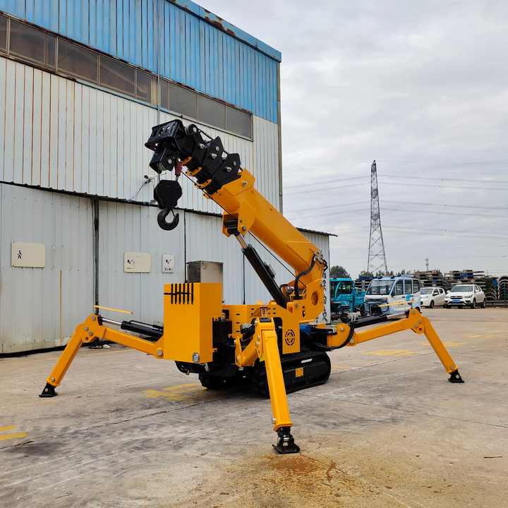 Construction Crane 2000kg Rated Load Hydraulic Outriggers Spider Crane ...