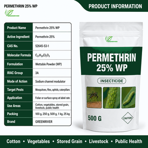 GREENRIVER Permetrina 25% WP Piretroide IRAC Grupo 3A <span class=keywords><strong>Insecticida</strong></span> <span class=keywords><strong>para</strong></span> el Control de Plagas en Cereales y Patatas - Product Image 2