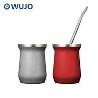 WUJO-taza de acero inoxidable de doble pared, personalizada, de Corea del Sur, con Bombilla, 1800ml