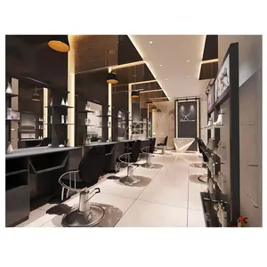 High Quality Modern Wall Cabinet Beauty Salon Decoration Barber Shop Design