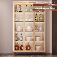 Armoire à vin moderne de luxe écologique avec portes vitrées, éclairage LED, acier inoxydable, capacité de 40 à 49 bouteilles pour bars familiaux