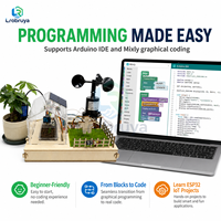Kit STEM ESP32 Smart Garden avec contrôle WiFi à distance, stockage d'énergie solaire, détection du pH et de la vitesse du vent, kit de programmation IoT LT-ZK0024