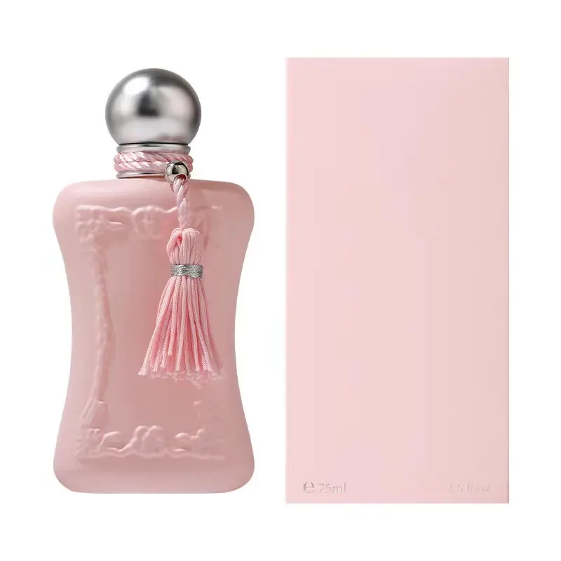 Venta al por mayor Perfume suave y ligero Perfume de manzanilla Rosa Perfume de diseño de botella en relieve Rosa 75 ML