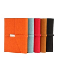 Carnet de planification A5 personnalisé en gros, imprimé, à feuilles mobiles, avec couverture en tissu de lin bleu de haute qualité et marque-page, idéal comme cadeau