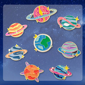 Broche de <span class=keywords><strong>Planeta</strong></span> Superventas en el Extranjero, Insignias Creativas de Aleación Estilo Dibujos Animados, Ocho Planetas - Product Image 5