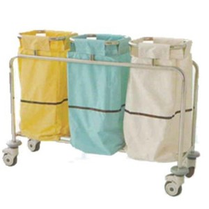 Carrito de Limpieza MJ07-D con Estructura de Acero, 4 Ruedas, Diseño Abierto, con Bolsas para Ropa Sucia, para Uso en Hoteles - Product Image 1