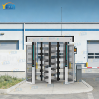Tourniquet pleine hauteur en acier inoxydable avec contrôle d'accès par carte, barrière automatique bidirectionnelle pour centre de recherche et centrale électrique