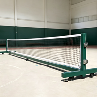 Red de Pickleball Portátil, Plegable, Ligera y Robusta, con Soporte con Ruedas Ajustable de Grado Torneo, Fabricada con Tubo Galvanizado Impermeable