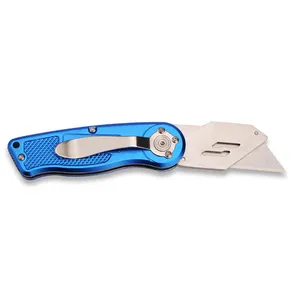 Professional Aluminum Handle Camping Utility Knife Custom Tool Paper Cutting Knife with Three Blades