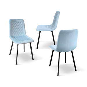 Arianna <b>Chair</b> Set Of 4 Light <b>Blue</b> Velvet Metal Legs Indoor <b>Dining</b> <b>Chairs</b> - Product Image 2
