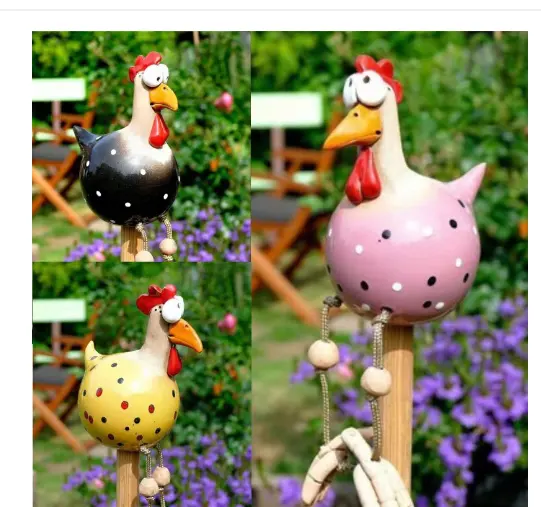 Nuovo prodotto schicken Plug decorazione Daze Rooster Hen statua in resina figurine da giardino adatte per la decorazione d'interni all'aperto