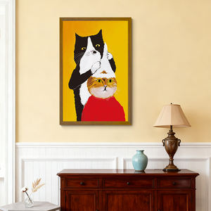 Arte <span class=keywords><strong>de</strong></span> <span class=keywords><strong>dibujos</strong></span> <span class=keywords><strong>animados</strong></span> <span class=keywords><strong>japoneses</strong></span> gato divertido peluquería pared arte pintura moderna sala <span class=keywords><strong>de</strong></span> estar niños habitación decoración póster pared pintura - Product Image 3